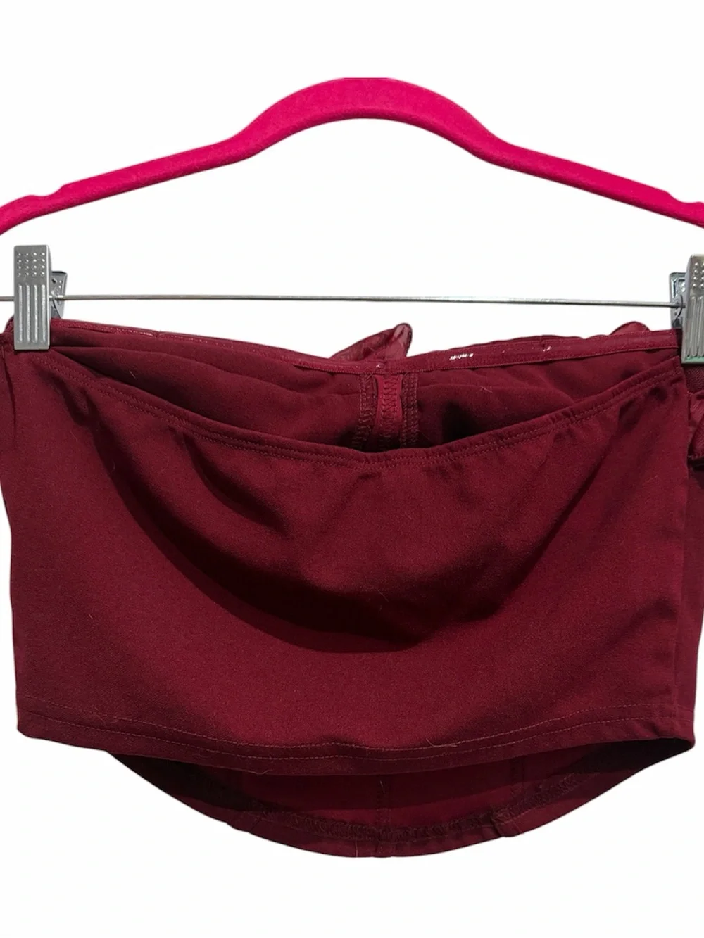 SHEIN Wine Floral-Trim Bustier Top - Picture 4 of 7